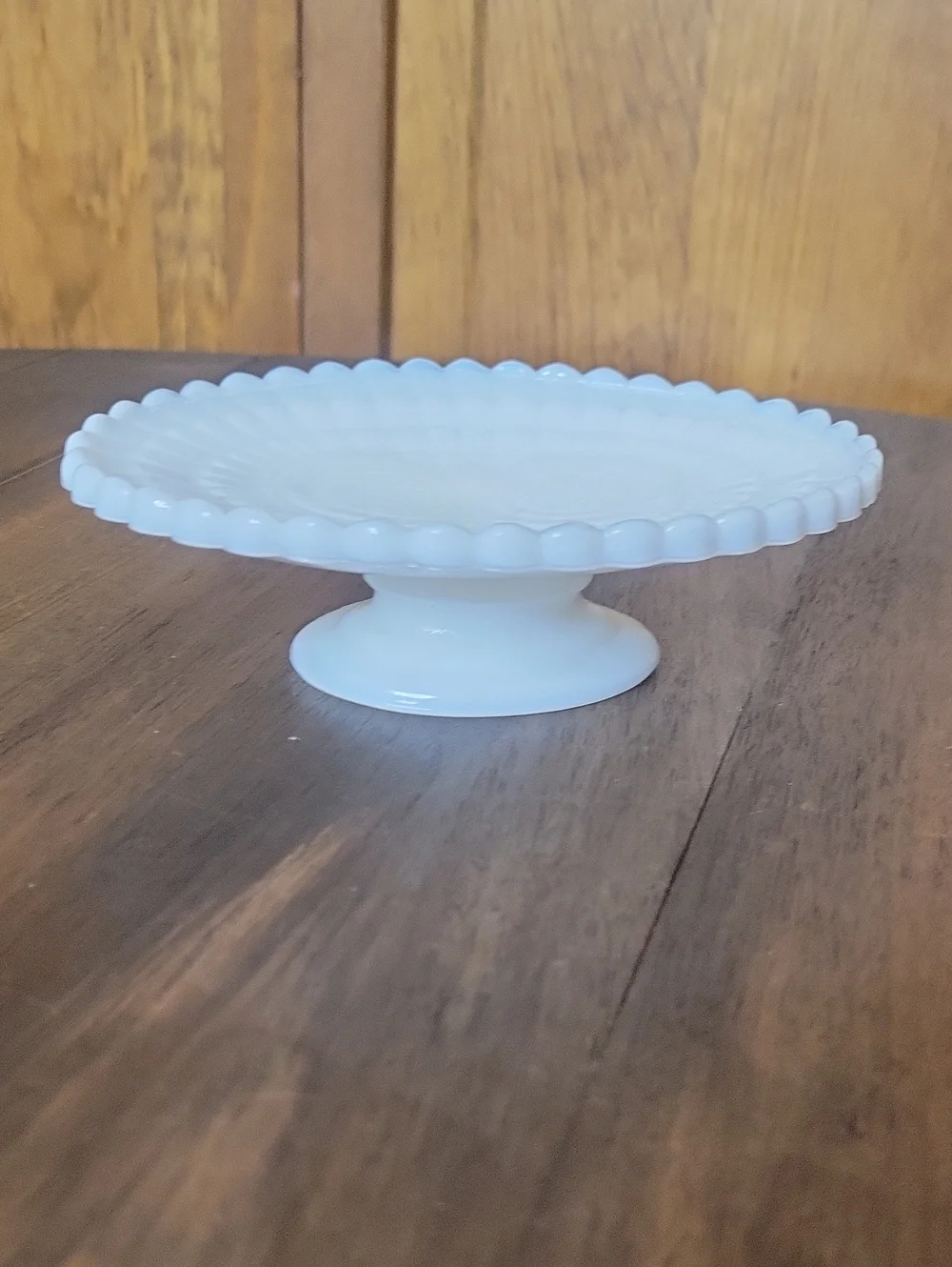 Avon Vintage White Owl Face Milk Glass Footed Pedestal Soap Dish Tray